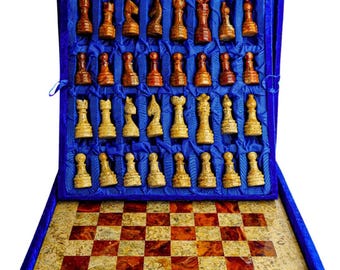 Brand New Hand Crafted Marble  | Onyx Chess Board Set, Coral & Red , Size -  30 cm x 30cm, Elegant Decor, Perfect Gift for Game Lovers