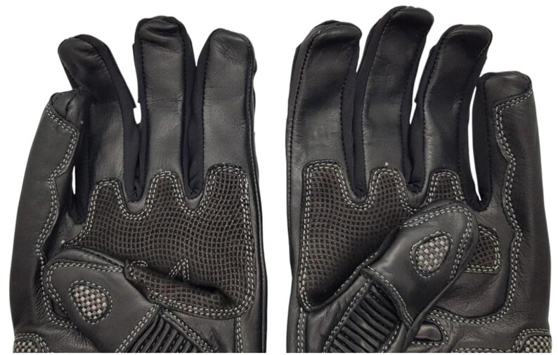 Black Cow Leather Motorbike Gloves, Racing Protection with Ergonomic Fit image 9