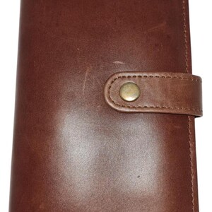 Long portefeuille en cuir fleur de vache de qualité supérieure | CW411 marron fait main | Élégant et résistant | Cadeau parfait pour lui ou elle