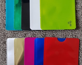 10 x RFID Blocking Sleeves NFC Anti Scan ID Credit Card Holder Case, Mix Color