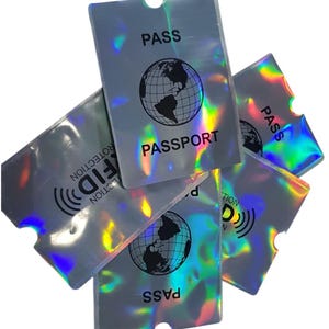 5x Mangas de bloqueio RFID Harlequin – Protetor NFC anti-escaneamento para cartões de crédito, documentos de identidade, passaporte – Estojo de segurança – Essencial para viagens