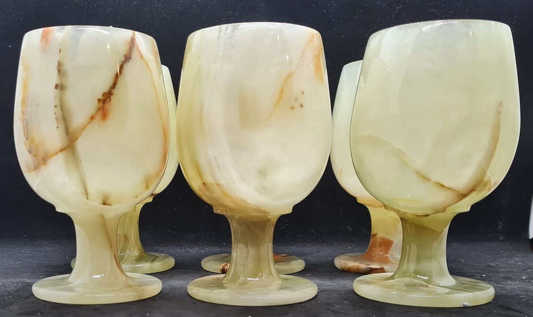 Natural Green Onyx Goblets Wine/alcohol 2.5 X 4 Etsy