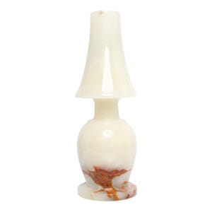 Natural White Onyx Handmade Table Lamp | Dual Light with Type I Plug & Switch | 4&quot;x12&quot; Elegant Stone Accent Lighting for Home Decor