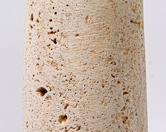 Travertine Cylindrical Vase Handmade , Height = 15" and Diameter = 4"