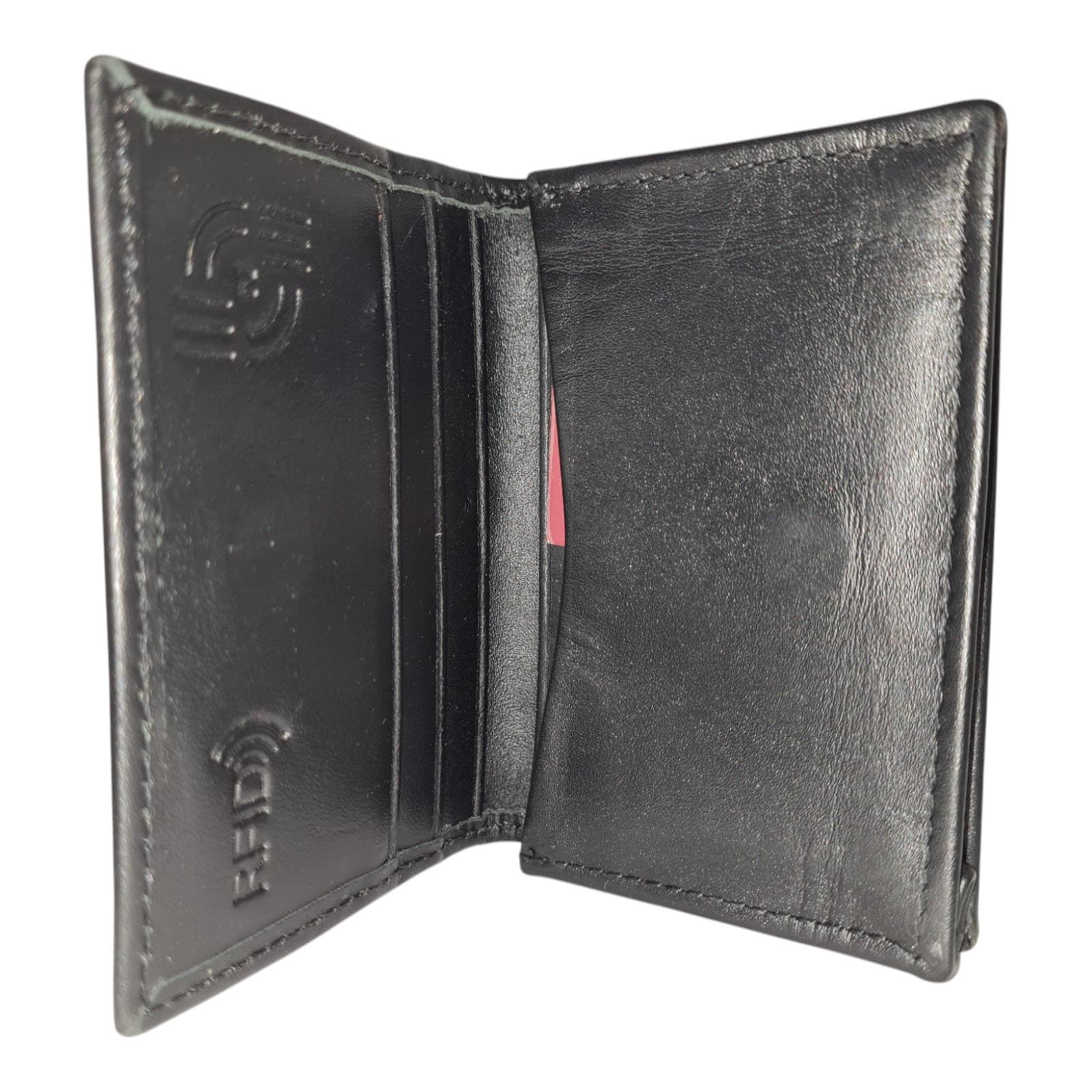 Premium Cow Grain Leather Card Holder, Black – Handmade Unisex