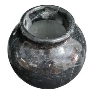 Black Marble Flower Pot Holder: Handcrafted Modern Planter (4-8" Diameter)