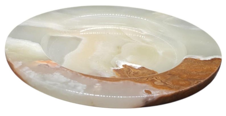 Vintage Grüne Onyx Platte, 6 "- 12" - Handgeschnitztes dekoratives Serviertablett, elegantes Herzstück aus Naturstein & luxuriöses Wohndekor Bild 2