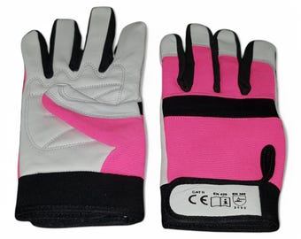 Pink Goatskin Leather Gardening Gloves: Thorn Proof, Durable