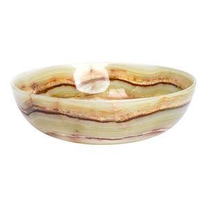 Fruit Bowl - Antique Natural Green Onyx Round Bowl, 10&quot; Diameter, 3&quot; Height, Elegant Home Decor & Kitchen Centerpiece