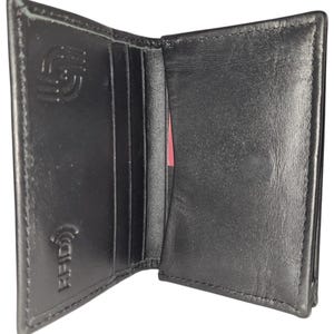 Echter Kartenhalter aus 100% Rindsleder - Handgefertigte schwarze Geldbörse, minimalistisches Design, stilvoll und langlebig CH-216