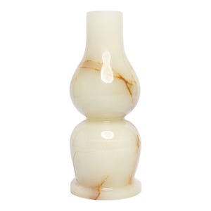 Natural White Onyx Handmade Table Lamp | Dual Light with Type I Plug & Switch | 4&quot;x10&quot; Elegant Stone Accent Lighting for Home Decor