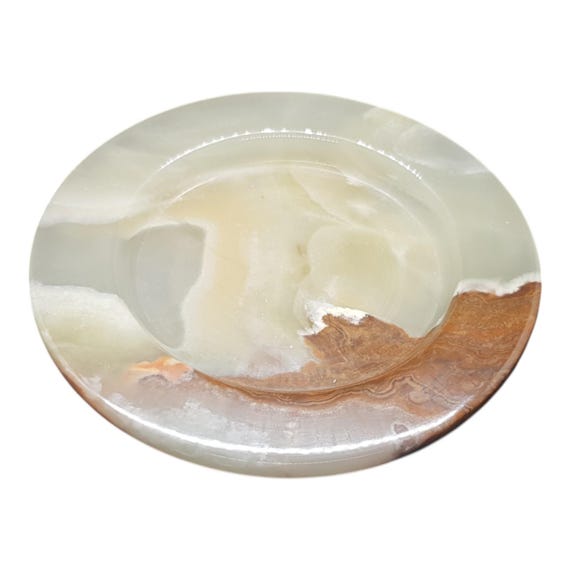 Vintage Green Onyx Plate, 6"-12" – Hand-Carved Decorative Serving Tray, Elegant Natural Stone Centerpiece & Luxury Home Decor