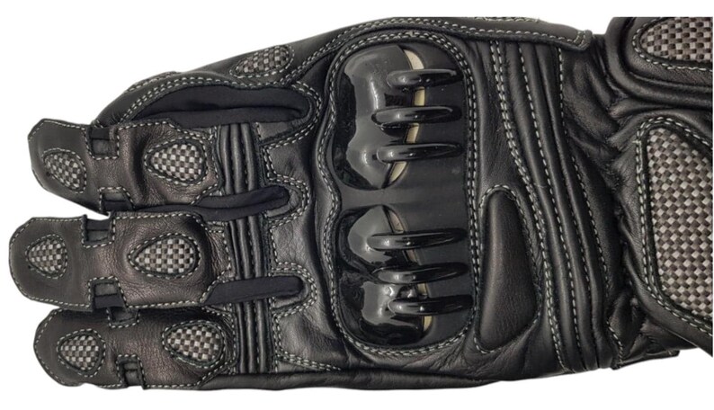 Black Cow Leather Motorbike Gloves, Racing Protection with Ergonomic Fit image 10