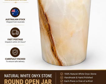 Natural White Onyx 3 x 5 Inch Pen Holder