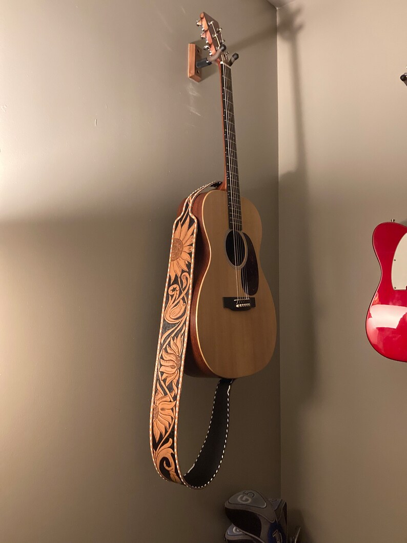 Custom Tooled Leather Guitar Strap Etsy