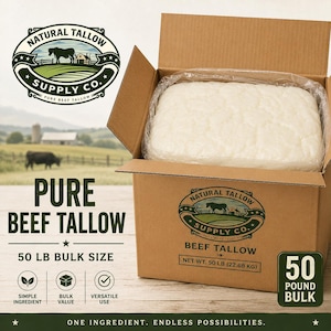 Grass-Fed Beef Tallow Bulk for Soap Making, DIY Body Care Ingredient