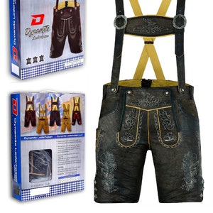 German Bavarian Lederhosen Trachten Men Leather Shorts