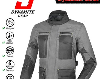 Men's Waterproof Motorbike Touring Jacket: CE Armor, Thermal Liner