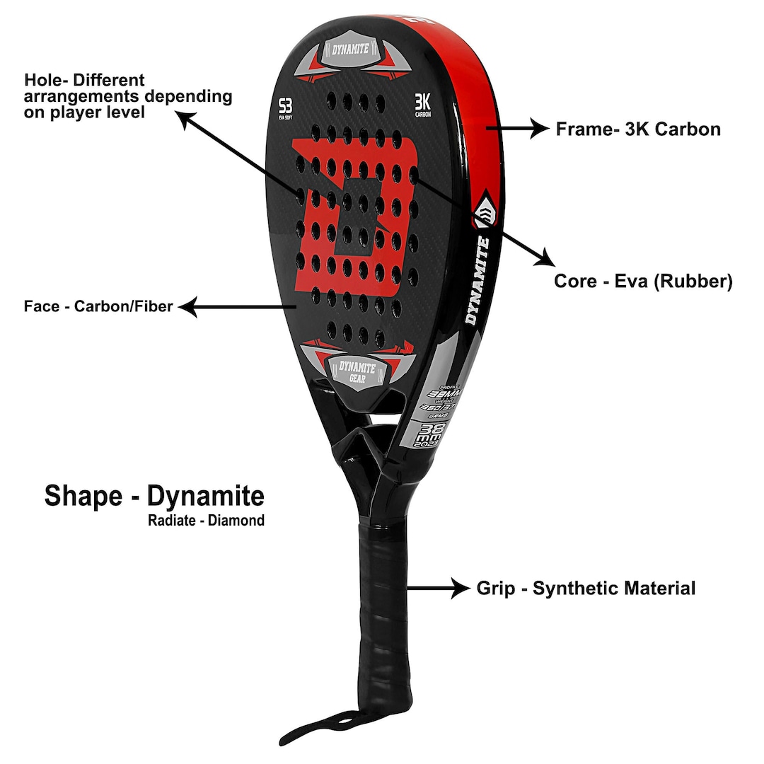 3K Carbon Padel Racket Dynamite Paddle Racket 3011 Radiate Diamond ...