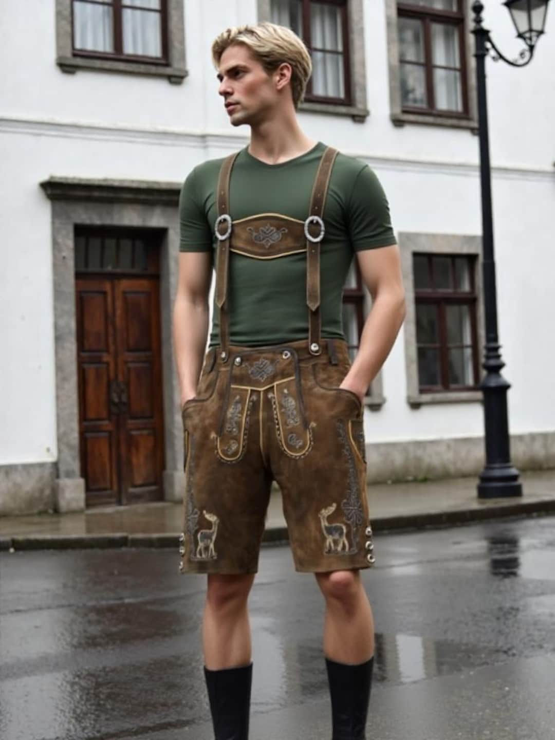 Authentic Lederhosen Shorts Dynamite Bavarian Oktoberfest Men
