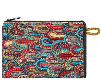 The Paisley Design Coin Purse with Zipper!!Handmade Makeup Bag!!Jewelry Pouch