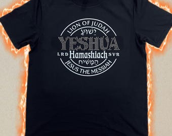 Yeshua Rhinestone Black Shirt