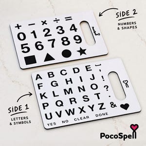 PocoSpell - Stavnings- och siffertavla för icke-talande (engelska)