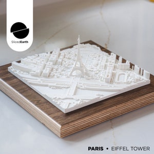 Eiffelturm Wandkunst | 3D Paris Dekor | Architekturmodell | Paris Karte | Modernes urbanes Wahrzeichen | Stadtbild Geschenk