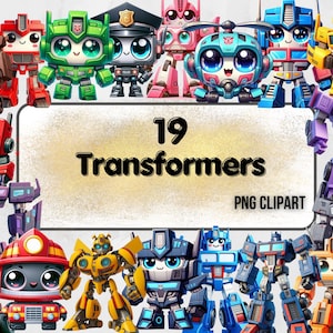 Transformers Clipart Bundle: High-Resolution PNG, Comic Fan Art