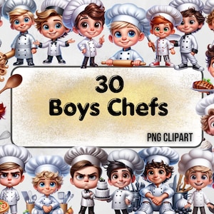 Boy Chef clipart, Cook clipart, cute boy in kitchen, cartoon kids png, cartoon clipart, digital file, Cooking clipart, baking boy