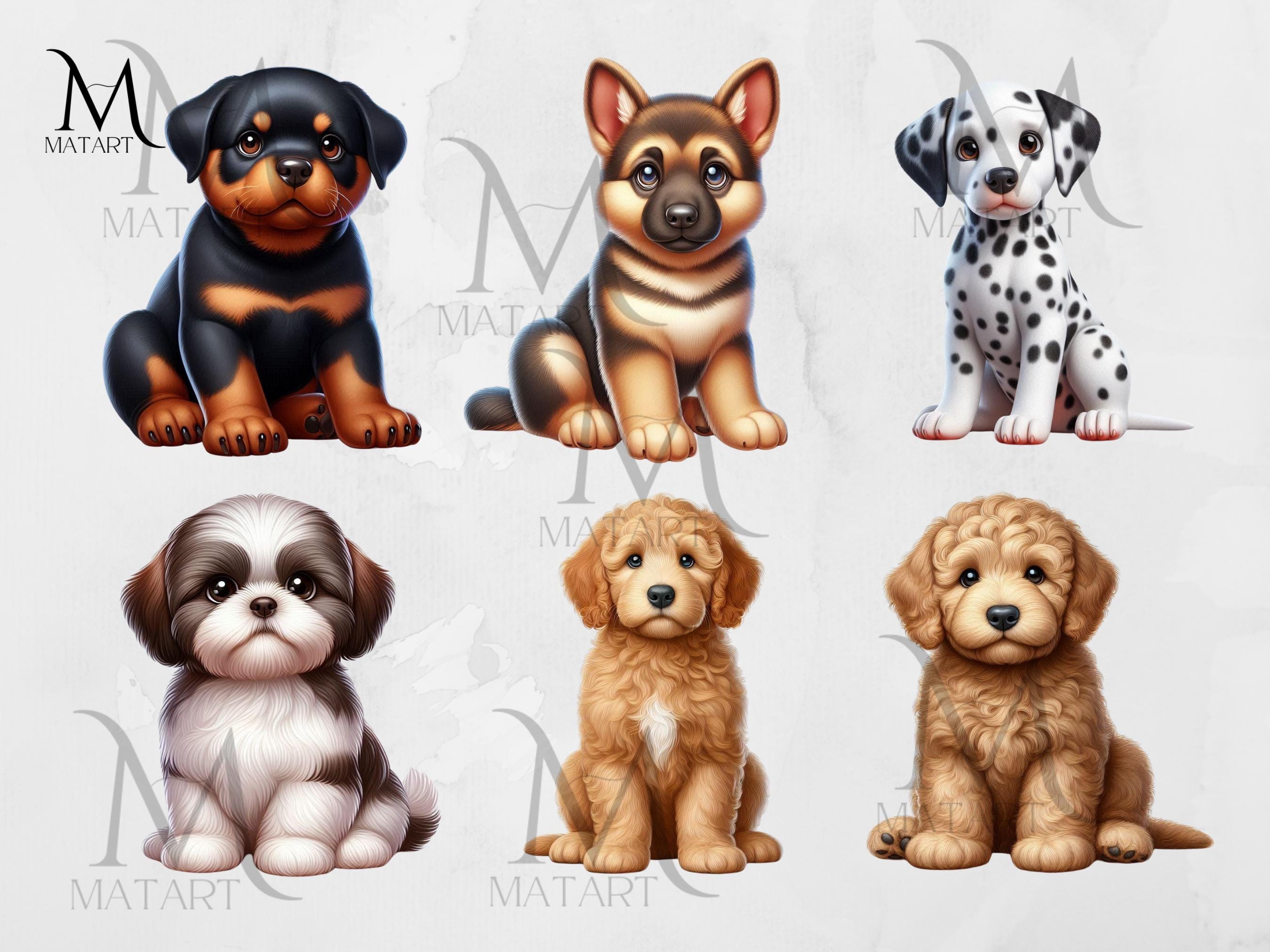 Watercolor Dog Clipart Bundle: 27 Breeds PNG (digital Download) - Etsy
