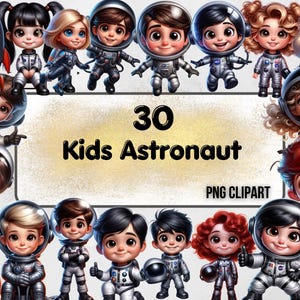 Conjunto de imágenes prediseñadas de niños astronautas africanos, imágenes prediseñadas de niñas y niños de dibujos animados, niños negros, ilustraciones para niños, imágenes prediseñadas espaciales, imágenes prediseñadas de astronautas