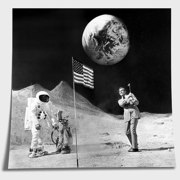 Sean Connery on the Moon Print Poster