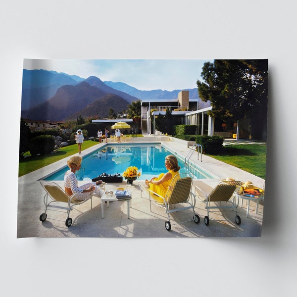 Slim Aarons Poolside Glamour Print Poster - Wall Art Photo Palm Spring Swimming Pool Kaufmann Desert House