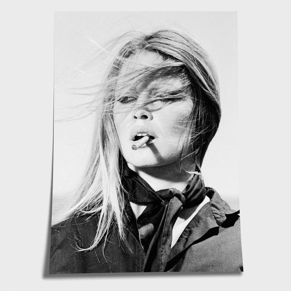 Brigitte Bardot Smoking Print Poster