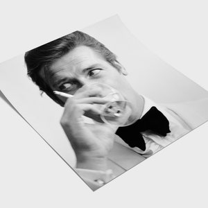 Roger Moore Shaken Not Stirred James Bond Print - Etsy