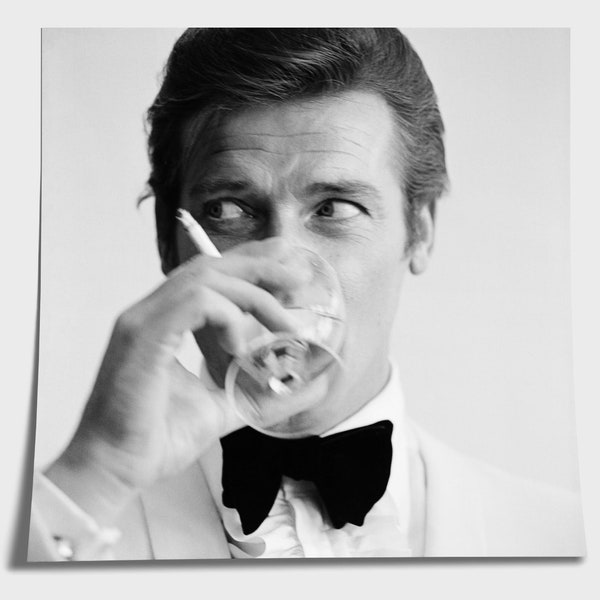 Roger Moore Shaken Not Stirred James Bond Print