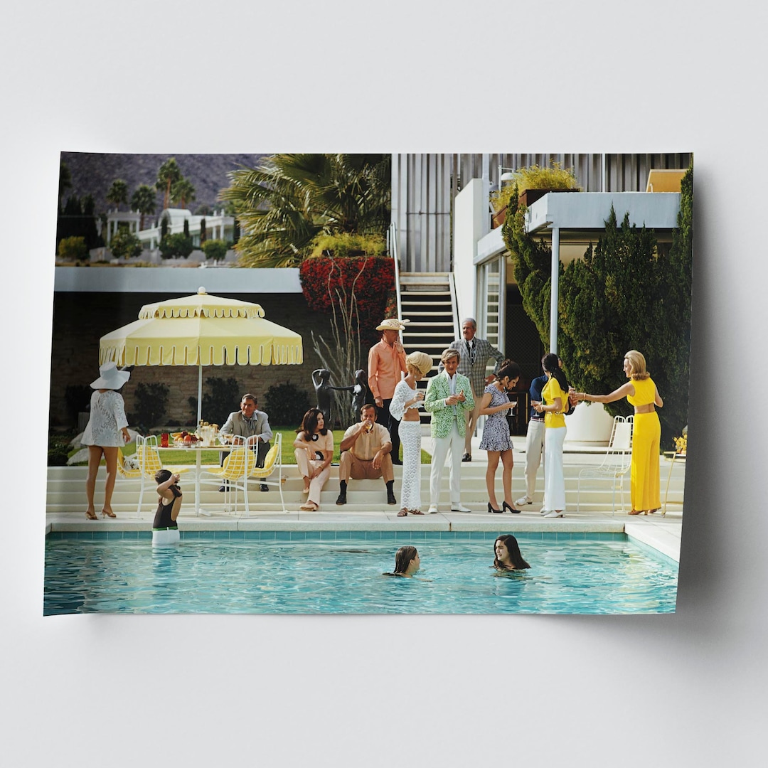 Slim Aarons Poolside Gathering Print Poster Wall Art Photo the Kaufmann