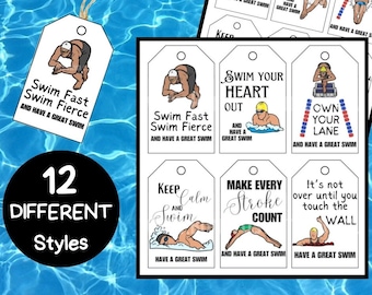 Swimming Team Tag For Goodie Bag Favors Swim Team Motivation Tags For Swimmer Good Luck Party Treats Ideas PDF Instant Download Printable