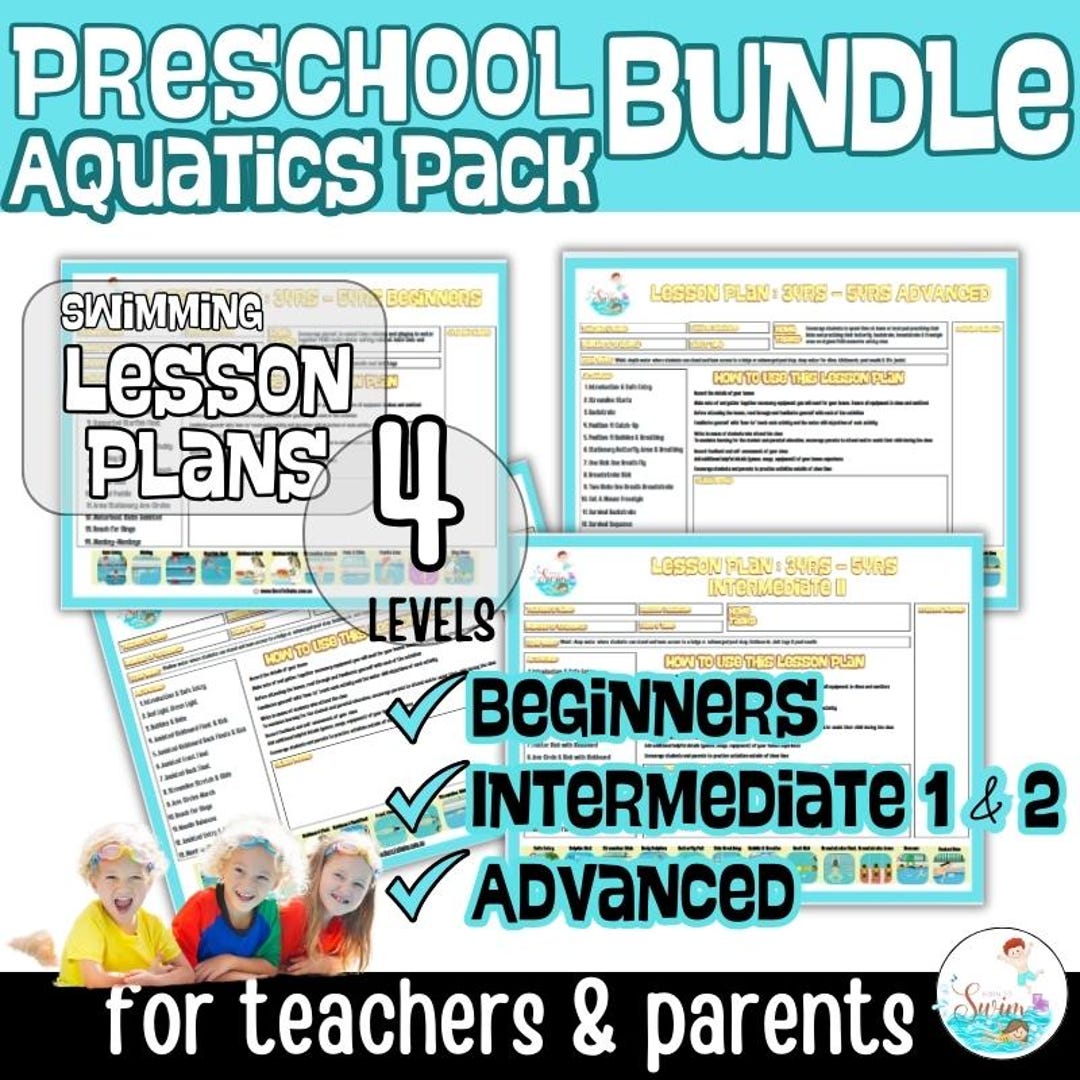 3-5 Years Preschool Aquatics Bundle BEGINNER, INTERMEDIATE & ADVANCED ...