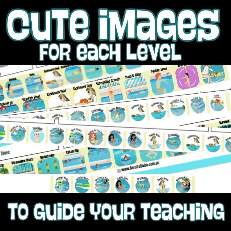 Pool Lesson Chart Toddlers to Preschool AQUATIC COMBO BUNDLE 80+ Activities Learn to Swim ...