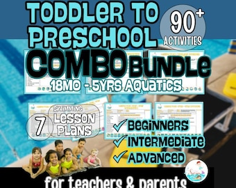 Toddlers to Preschool AQUATIC COMBO BUNDLE 80+ Activities Learn To Swim and Water Safety