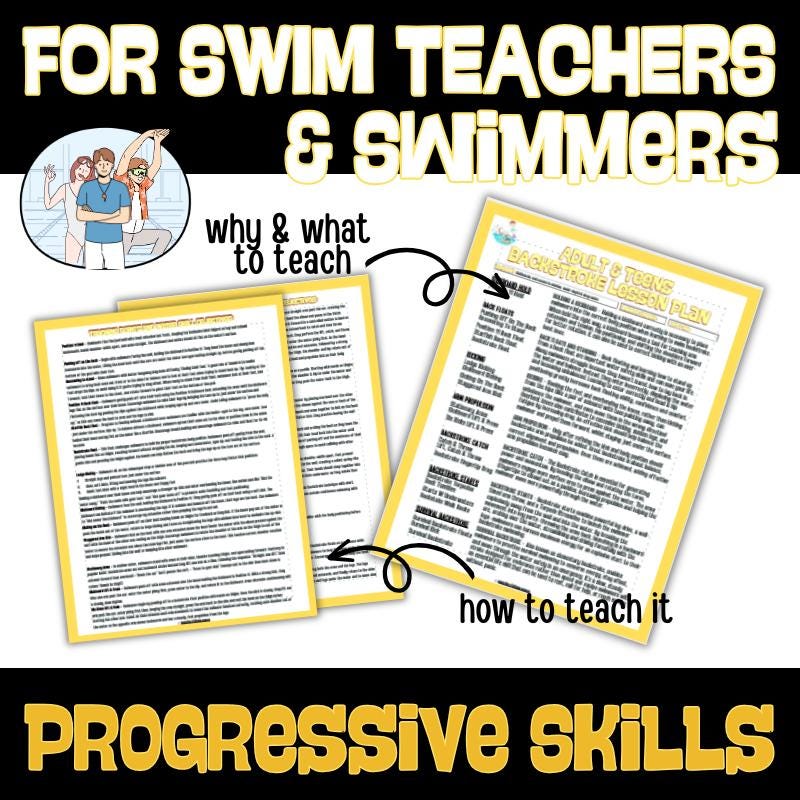 ADULT & TEENS Backstroke Swimming Lesson Plan Swim Teacher and Self ...