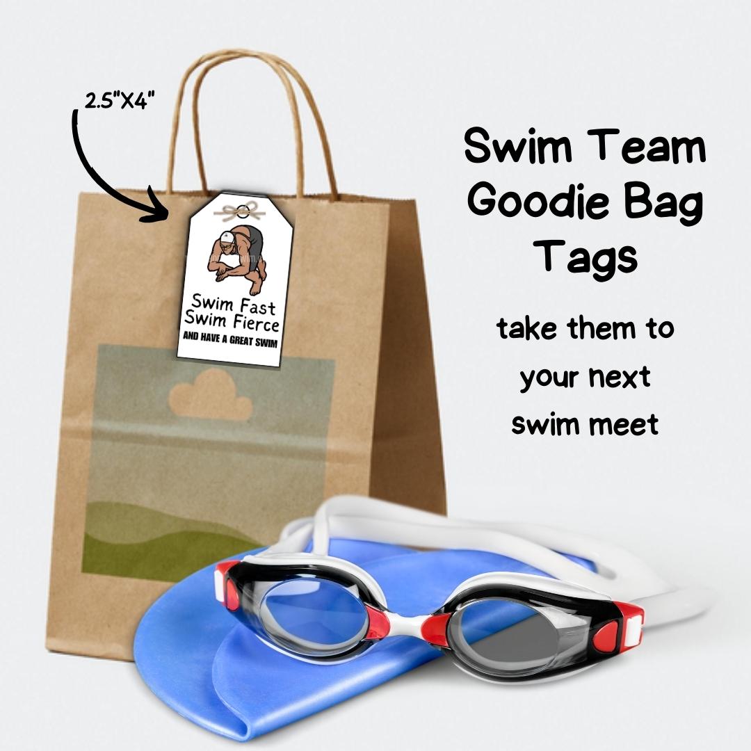 Swim Racing Tag Motivational TREAT TAGS for Swimming Team Party Goodie Bag Favors ...