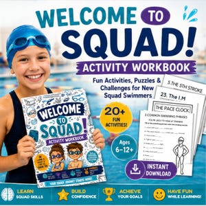 WILLKOMMEN BEI SQUAD Aktivitäts-Arbeitsbuch Schwimm-Team Arbeitsblätter Anleitung für neue Mitglieder Minisquad Coach Ressource