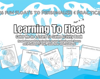 Swimming ACTIVITY & COLOURING In Learn To Float Book For Children Color In Book For Teachers and Parents PDF Colour-in Children's Swim Books