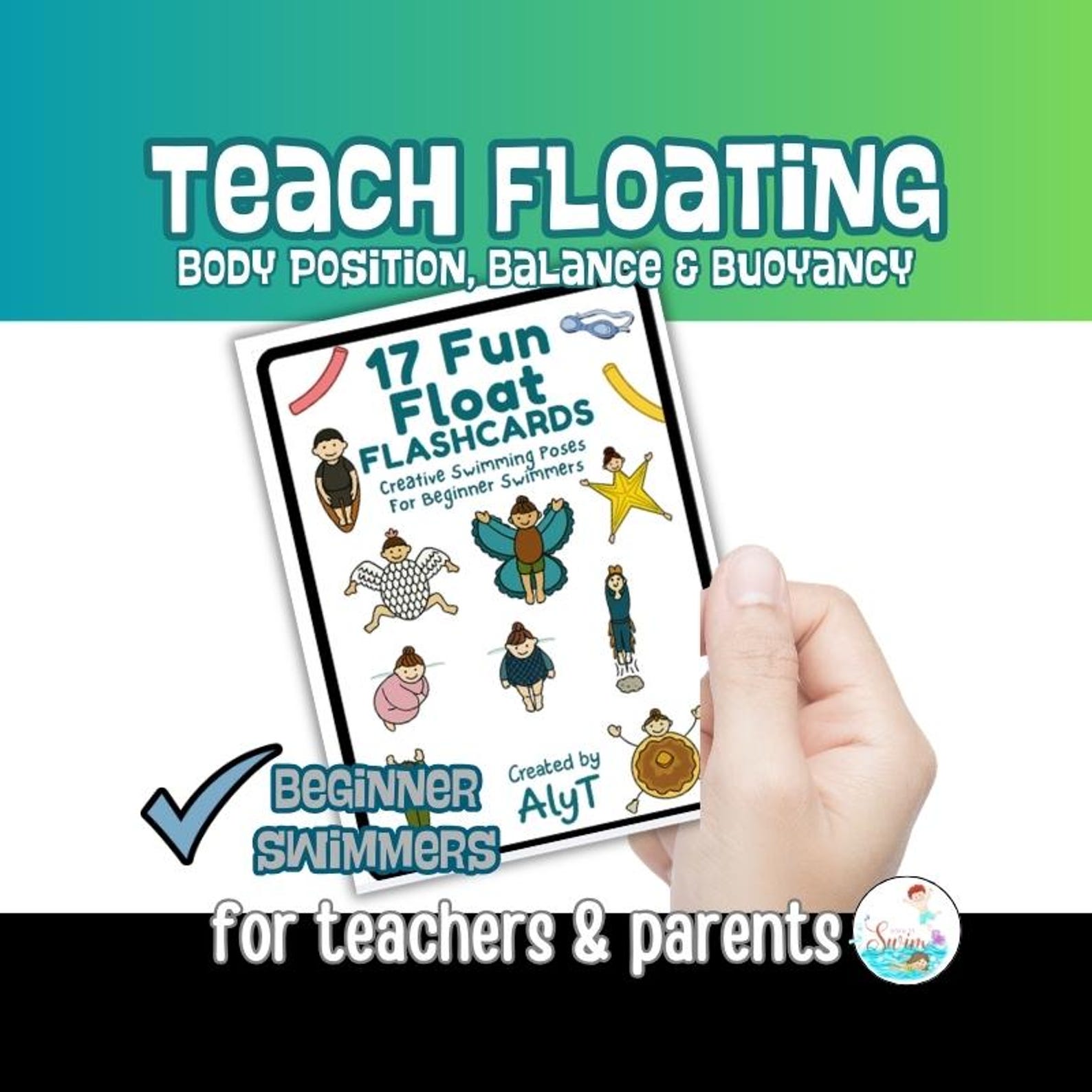 Float Visual How to FLOAT FLASHCARDS Body Positioning Visual Aids for Young Swimmers ...