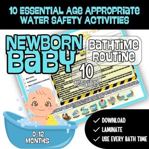 New Babies to 12m Bath Routine For BABY Bathtime Lesson Plan Learn To Swim Teach Water Safety For Parents & Teachers Teaching Bubs Swimming