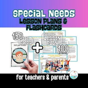 FLASHCARDS & ADAPTIVE SWIMMING Lesson Plan Combo +100 Activities For Special Needs Prompt Cards