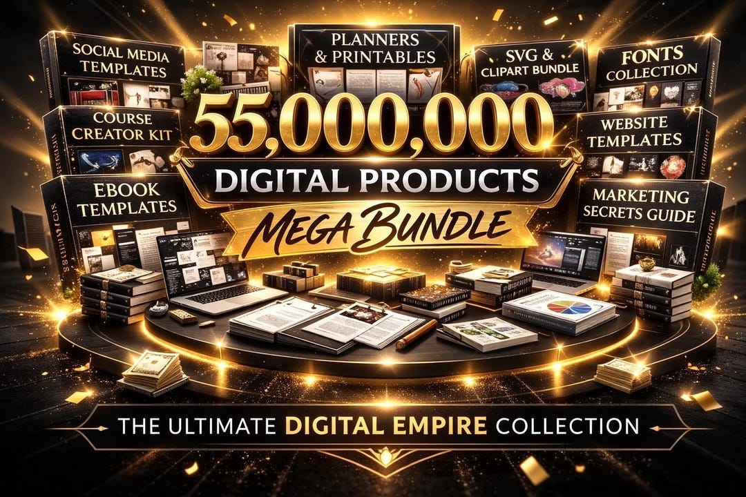 55 Million+ Digital Products Mega Bundle | PLR MRR Ebooks, Templates ...